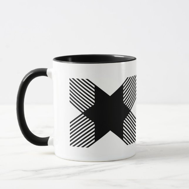 Eleganter Start in Buchstabe X Monogramm Tasse (Links)