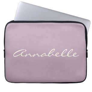 Eleganter Staub-Lila handgeschriebener Schriftname Laptopschutzhülle