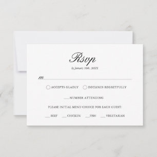 Eleganter staubblauer Blumenmonogrammwappen  RSVP Karte