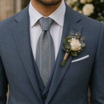 Eleganter staubblauer floraler Brokat