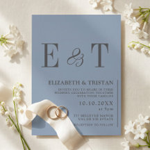 Eleganter Staubblauer Minimalistischer Hochzeit