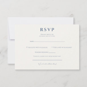 Eleganter Staubblauer Minimalistischer Zeitloser M RSVP Karte
