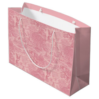 Eleganter Staubrosaroter Toile Große Geschenktüte
