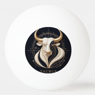 ♉ Eleganter Stier-Zodiac Gold-Bulle Astrologie ✨ Tischtennisball