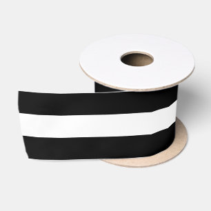 Eleganter Stil Chic Schwarz-Weiß Streifen Muster Satinband