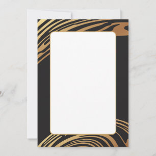 Eleganter Stil in Schwarz und Gold - leer Einladung