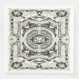 Eleganter Stil Modernes Schwarz-weißes Barock Serviette