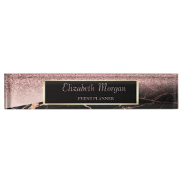 Eleganter Stilftiger Glitzer Bokeh Ombre, Marmor,  Namensplakette