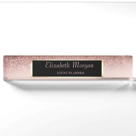 Eleganter Stilftiger Glitzer Bokeh Ombre, Rahmen Namensplakette