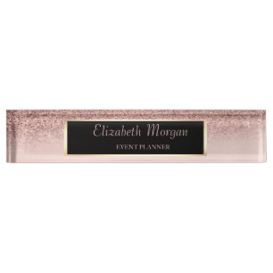 Eleganter Stilftiger Glitzer Bokeh Ombre, Rahmen Namensplakette