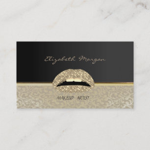 Eleganter stilvoller Chic, Damaske, Schwarz, Lippe Visitenkarte