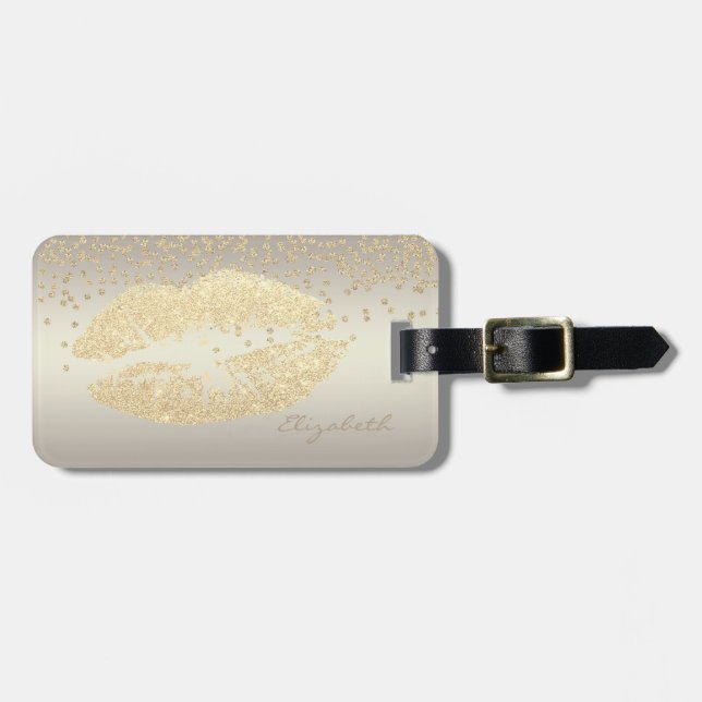 Eleganter stilvoller Chic - Shiny Foil Confetty, L Gepäckanhänger (Vorderseite horizontal)