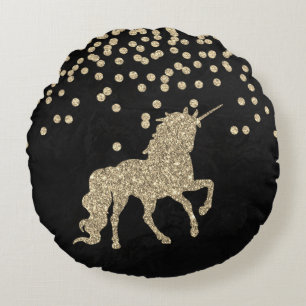 Eleganter stilvoller Glitter-Folie-Confetti-Diaman Rundes Kissen