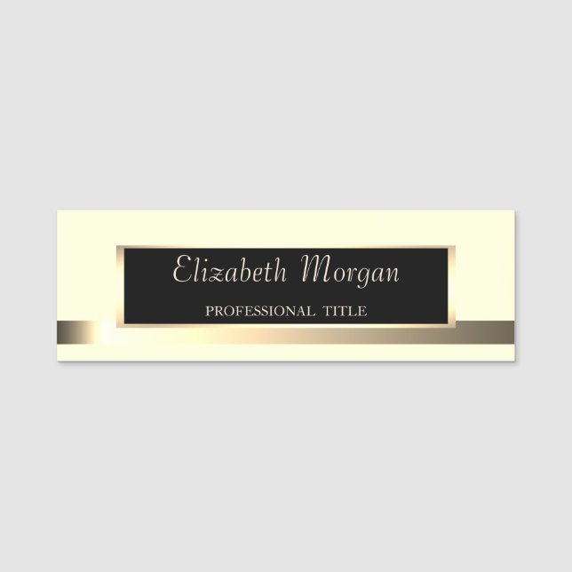 Eleganter, stilvoller Glitzer Namensschild (Vorderseite)