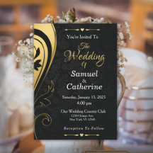 Eleganter, stilvoller Gold Black Deko Wedding Cust