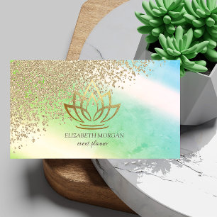 Eleganter stilvoller Gold-Diamanten-Lotus-Ombre-Gr Visitenkarte