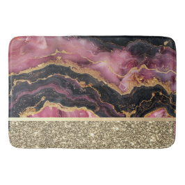 Eleganter, stilvoller Gold Glitzer Black Burgundy  Badematte