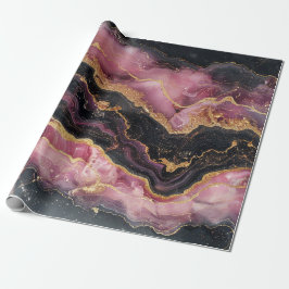 Eleganter, stilvoller Gold Glitzer Black Burgundy  Geschenkpapier
