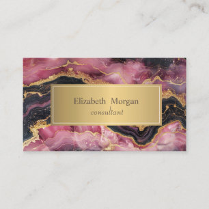 Eleganter, stilvoller Gold Glitzer Black Burgundy  Visitenkarte