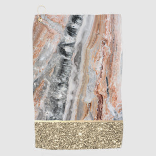 Eleganter stilvoller goldener Glitter glänzender M Golfhandtuch