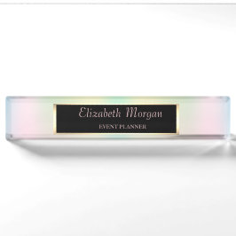 Eleganter, stilvoller holografischer Iridescent-Ra Namensplakette