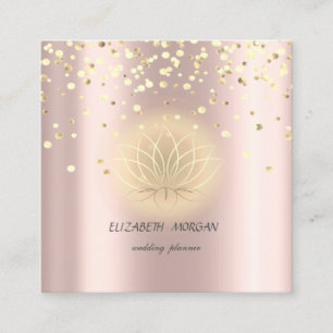 Eleganter stilvoller Lotus,Konfetti Roségold Quadratische Visitenkarte