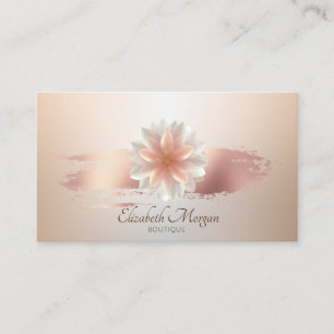 Eleganter Stilvoller Lotus Rosen Gold Pinselstrich Visitenkarte