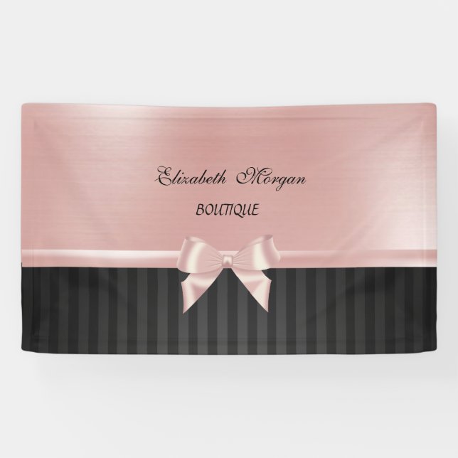 Eleganter, stilvoller Luxus, gestreift, rosafarben Banner (Horizontal)