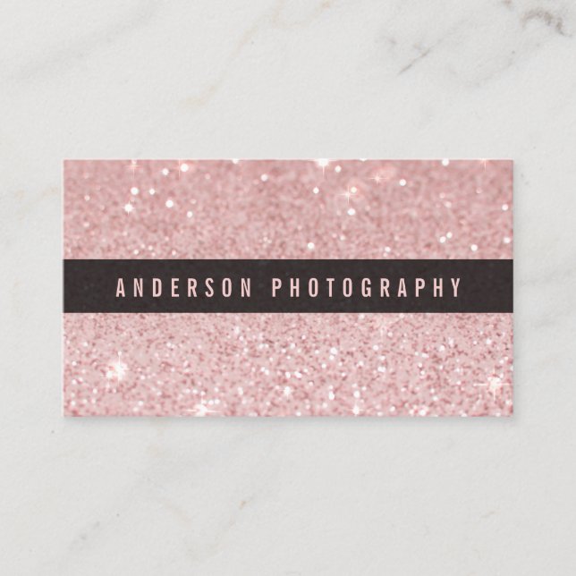 Eleganter stilvoller Rosa Glitzer Sparkle Business Visitenkarte (Vorderseite)