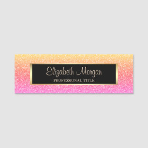 Eleganter stilvoller trendiger Ombre-Glitter, Rahm Namensschild