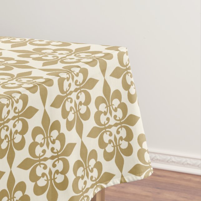 Eleganter, stilvoller weißer Damast Tischdecke (Beispiel)