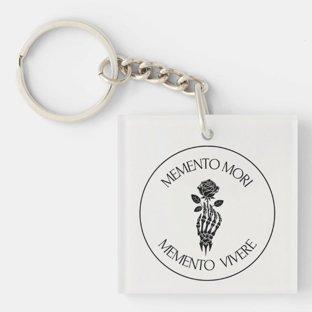 Eleganter Stoic Quote Memento Mori Schlüsselanhänger (Vorderseite)