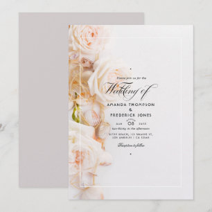 Eleganter Strand Hochzeit Einladung