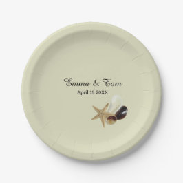Eleganter Strand Hochzeit Küste Ziel Pappteller
