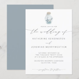 Eleganter Strand Seashell Moderne kalligraphische  Einladung