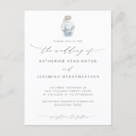 Eleganter Strand Seashell Moderne kalligraphische  Einladungspostkarte