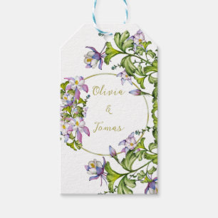Eleganter Strauß von Aquarellsäulen Geschenkanhänger