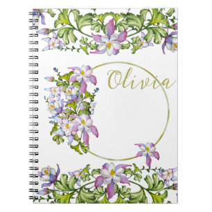 Eleganter Strauß von Aquarellsäulen Notizblock