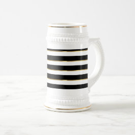 Eleganter Streifen schwarz-weiß Bierglas