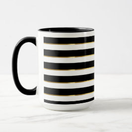 Eleganter Streifen schwarz-weiß Tasse
