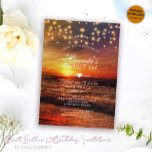 Eleganter String Lights Summer Beach 16 . Geburtst Einladung<br><div class="desc">Hör auf, dich über deine 16 . Geburtstag Geburtstagseinladungen zu stürzen! Wir sind Ihr Partner für individuelle 16 . Geburtstag-Geburtstagseinladungen. Diese elegante Sommerstrand-Saitenbeleuchtung, die mit Liebe von Mylini Design entworfen wurde, ist der ideale Weg, um den Ton für Ihre Feier zu Set. Das Design vereint das Wesen eines Strandbads mit...</div>