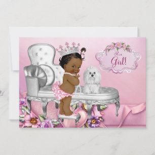 Eleganter Stuhl Ethnische Prinzessin Baby Shower Einladung