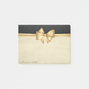 Eleganter Stylischer Bogen Schwarzer Damast Post-it Klebezettel