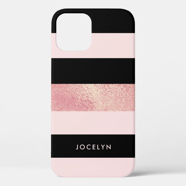 Eleganter, stylischer Kupferstreifen aus Rose, gol Case-Mate iPhone Hülle (Rückseite)