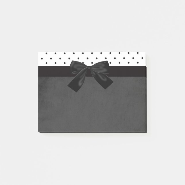 Eleganter, stylischer Schwarz-Weiß-Polka-Dots-Schw Post-it Klebezettel (Vorderseite)
