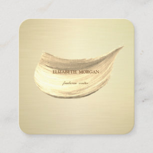 Eleganter Stylish Simple,Imitate Gold Brush Stroke Quadratische Visitenkarte