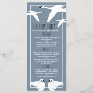 Eleganter Swan, Geburtstagskarte Menükarte