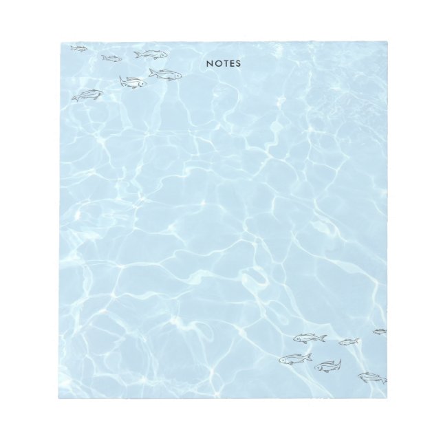 Eleganter Swimmingpool und Fisch Notizblock (Vorderseite)