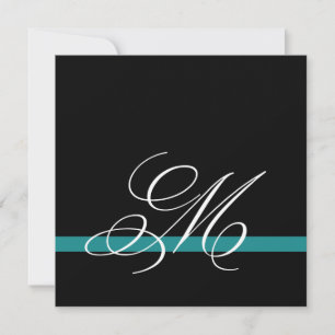 Eleganter Swirl Monogram Hochzeitsfest Einladung