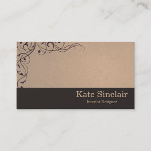 Eleganter Swirl Vine Border Räume Designer Visitenkarte